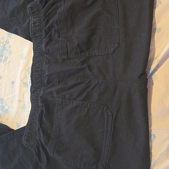 Black Joggers with Elastic Waistband and Matte Finish - Picture 3 of 4